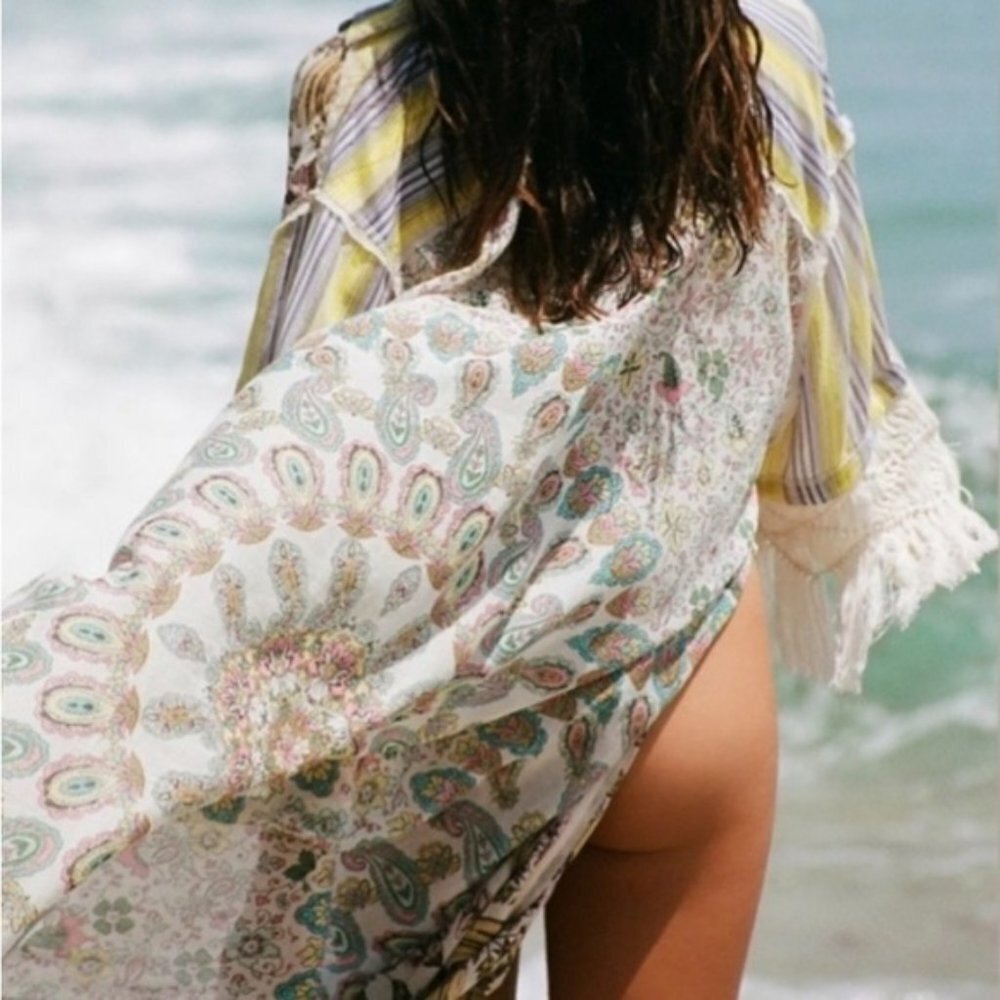 Free People Watching Waves Maxi Shirt s / m - Picture 4 of 14
